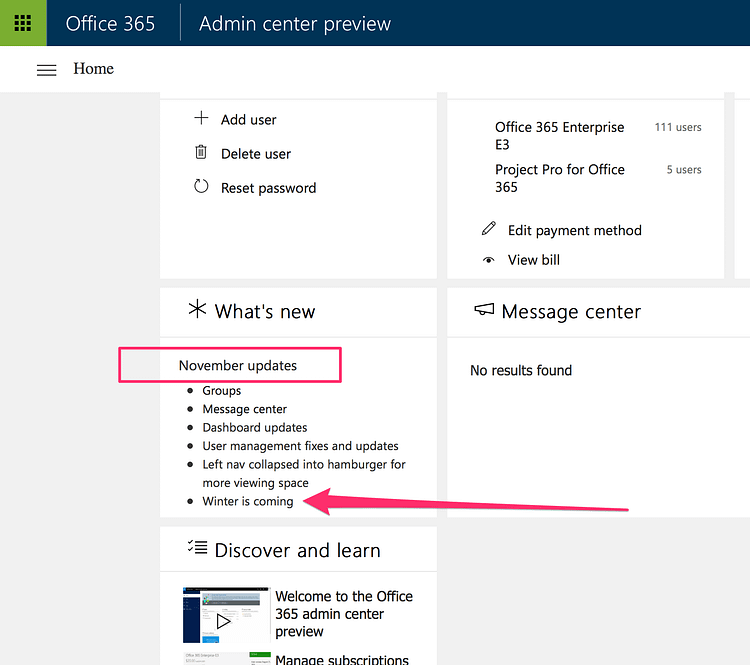 Office 365 has humour